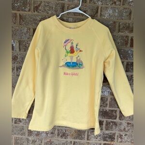Quacker Factory Yellow Sweatshirt Make a Splash Size Medium Like New